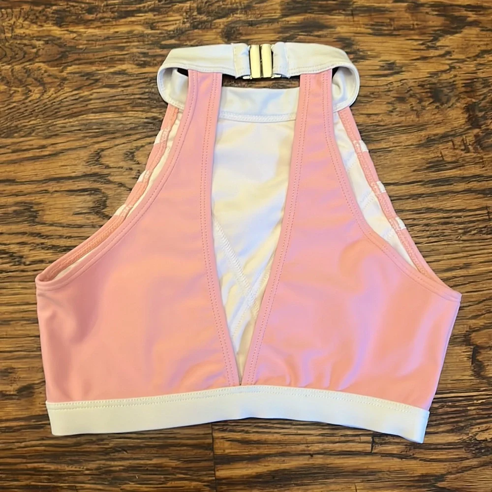 CosiG Kids Pink Dance Halter Top with White Trim
